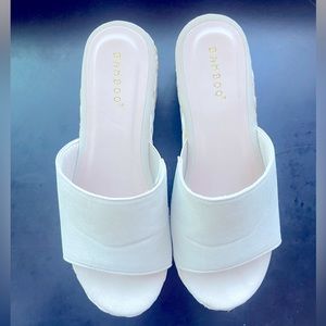 Cream slip on mules worn once just slightly too big. So cute!